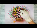 Simple Flower Painting for Beginners / Acrylic Painting / Flower Basket / Ree Art