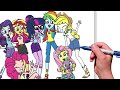 Coloring Pages EQUESTRIA GIRLS - Friendship is Magic / How to color My Little Pony. Drawing Tutorial