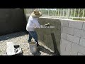 How to stucco a cinder block wall.