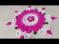 Easy rangoli designs/simple rangoli/kolam design/pulli kolam/kolangal