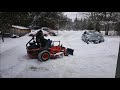 Snow Plowing wit  zero turn part 3 | Kubota Zero Turn Snow Plow