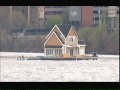 A House Floating Up The River in Downtown Pittsburgh--Video