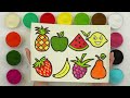 Sand painting coloring fruits