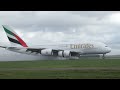 emirairates a380 landing in bad weater in 4k