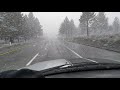 Driving into Mammoth Lakes, 4/27/21.