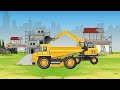 Concrete parking vehicle, Dump Truck, Wheeled crane: Construction of dairy barn | The Bear Animation