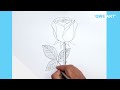 ROSE Drawing Easy 🌹| How to Draw a Rose step by step