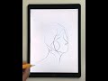 Minimal One Line Drawings of Faces Using the Apple iPad Pro and ProCreate App