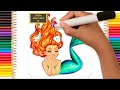 How to Draw Little Mermaid｜Coloring pages for Kids & Toddlers｜Easy Drawing
