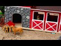 Playing with Fun Farm Animal Toys in the Sandbox