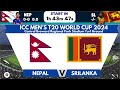 NEPAL VS SRILANKA ICC T20 WORLD CUP 23TH MATCH 2024 || NEPAL VS SRI T20 WORLD CUP MATCH 2024 LIVE