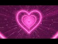Heart Tunnel with Relaxing Music💖Pink Heart Background Video Loop | Wallpaper Heart