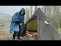 -35°  Solo Winter Survival Shelter - Sleeping Outside in -35° Weather HOT TENT ASMR