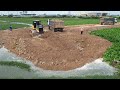 Ep6| Excellent Skills Finest Movement Of Big Dozer & Dump Trucks Building Road Around Land Boundary