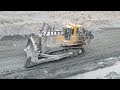 Ingenious Machines Working At Another Level Belaz Dump Truck & Komatsu Bulldozer Road Reconstruction