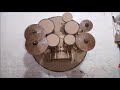 miniature DRUM KIT | How to make mini drum kit at home from cardboard