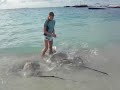 Feeding the fish @ Huvafen Fushi - Maldives