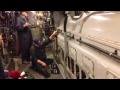 Diesel submarine main engine running