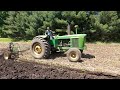 John Deere 5020 and 4620 plowing