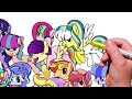 MY LITTLE PONY Coloring Pages - Friends. How to color My Little Pony. Easy Drawing Tutorial Art. MLP