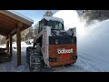 Snowblower Vs Snowplow In A Blizzard... Moved 1000 Gallon Tank Up Mountain W/ Skid Steer!