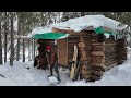 2 Months Winter Getaway: Real Winter Life at Log Cabin in the Woods