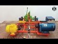 How To Make free Energy 3Hp Motor and 15kw Alternator  Free Electricity Generator 230v with gear box