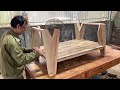 Professional And Creative Woodworking // Create A Unique Table From Wood Slices Of Large Tree Trunks