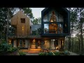 Sustainable Wooden House Design in Countryside With The Surrounding Forest Landscape