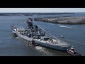 Moving the Battleship New Jersey Drone Footage 4K