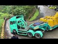 Giant Excavator Cargo Truck Over Extreme Roads