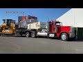 Loading New CAT D5 Dozer on Double Drop Semi Tractor Trailer CONEXPO 2020