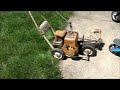 LISTEN TO a VINTAGE 2 Horsepower Briggs and Stratton engine on MONTGOMERY WARD Lawn EDGER side shaft