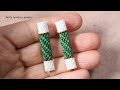 Beaded Tublar earring with seed beads easy to make for beginners