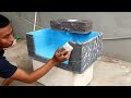 Cement Ideas And Old Plastic Baskets // Build Aquarium, Waterfall And Potted Plants Combination