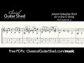 JS Bach: Air on the G String - Free sheet music and TABS for classical guitar