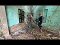 Accelerated motion Clean Transform Abandoned house overgrown with vegetation