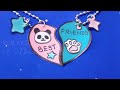 Easy Diy cute PANDA Friendship Necklace from paper-Tutorial/BFF gift idea/Locket for best friend/How