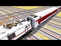 10 LINE BRANCHED DIAMOND RAILROAD CROSSING ON BUMPY RAILROAD Train Simulator | Indian Railways 2022