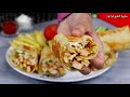 شاورما رمضان🌙اطعم واسرع شاورما عربي مع طريقة خبز الشاورما و التومية