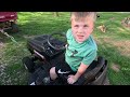 Towing an Old Lawn Mower Away (5 Years Old)