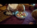 3 Year Old Elias Bobbing for Apples Fail