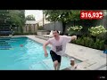 Steak’s mom pushes steak into the pool