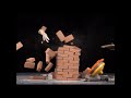 Beyblade vs Brick Tower (Slow Motion) Destroying a Brick Tower With a Beyblade in Slow Mo #shorts