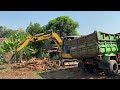 Dump Truck Unloading Land || Mini Excavator Komatsu HINO DUTRO ISUZU CANTER