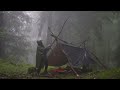 Dark and Gloomy Heavy Rain and : Rainstorm Camping - ASMR