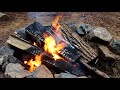 How to build a fire!! Best fire starter, fire safety & a one-match campfire in the rain