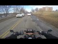 Guy slams on brakes to avoid tiny pothole.