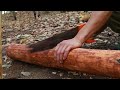 Craft Woodworking to Build an Underground Log Cabin to Survive in the Wild, Catch and Cook