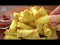 3 Ingredients, Double Crispy Fried Potatoes :: Potato Roll Chips, Potato Snacks